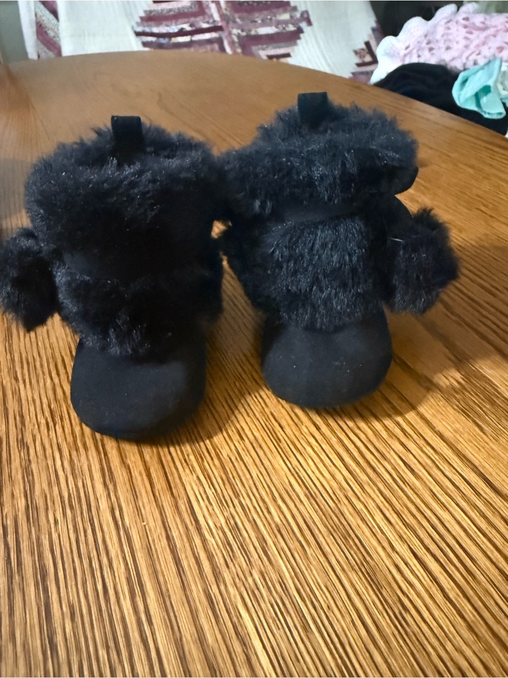 Baby Black Faux-Fur Booties - Soft Cozy Winter Shoes